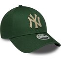 mutzen-gebogen-grun-verstellbares-band-9forty-metallic-der-new-york-yankees-mlb-von-new-era