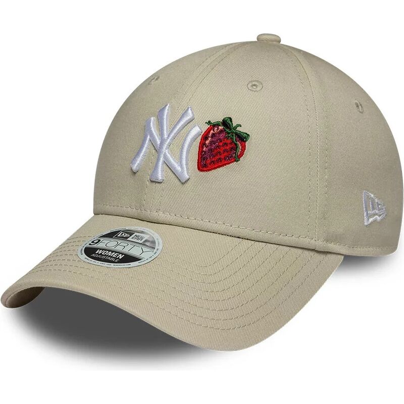 mutzen-gebogen-beige-verstellbares-band-9forty-fruit-icon-strawberry-der-new-york-yankees-mlb-von-new-era