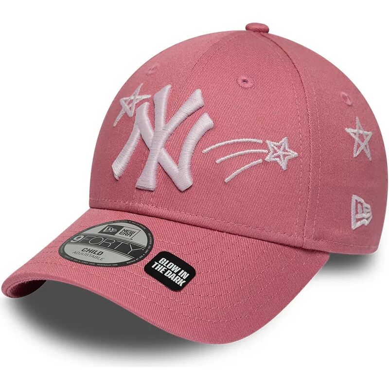 mutzen-gebogen-rosa-verstellbares-band-fur-kinder-9forty-space-der-new-york-yankees-mlb-von-new-era