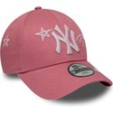 casquette-courbee-rose-ajustable-pour-enfant-9forty-space-new-york-yankees-mlb-new-era