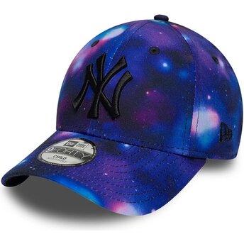 Mützen gebogen mehrfarbig snapback für Kinder 9FORTY All Over Print Space der New York Yankees MLB von New Era