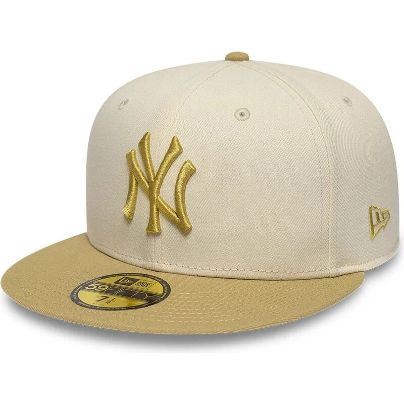 mutzen-flach-beige-angepasst-59fifty-league-essential-der-new-york-yankees-mlb-von-new-era