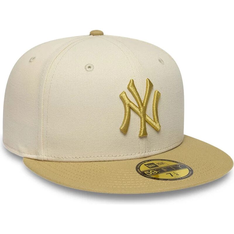 mutzen-flach-beige-angepasst-59fifty-league-essential-der-new-york-yankees-mlb-von-new-era