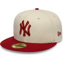 mutzen-flach-beige-angepasst-59fifty-league-essential-der-new-york-yankees-mlb-von-new-era