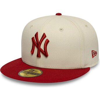 Mützen flach beige angepasst 59FIFTY League Essential der New York Yankees MLB von New Era