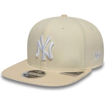 Mützen flach beige snapback 9FIFTY Cord Visor der New York Yankees MLB von New Era