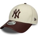 mutzen-gebogen-beige-verstellbares-band-9forty-m-crown-fabric-mix-der-new-york-yankees-mlb-von-new-era