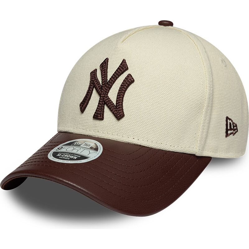 mutzen-gebogen-beige-verstellbares-band-9forty-m-crown-fabric-mix-der-new-york-yankees-mlb-von-new-era