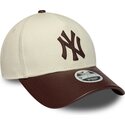mutzen-gebogen-beige-verstellbares-band-9forty-m-crown-fabric-mix-der-new-york-yankees-mlb-von-new-era