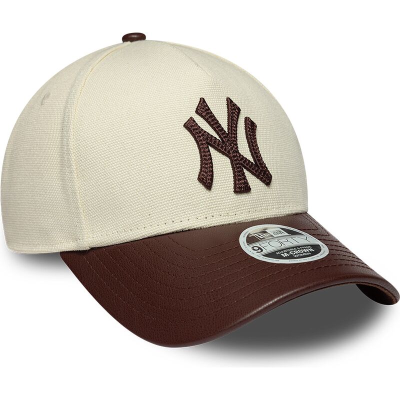 mutzen-gebogen-beige-verstellbares-band-9forty-m-crown-fabric-mix-der-new-york-yankees-mlb-von-new-era