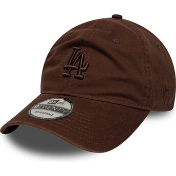 Casquette courbée marron ajustable avec logo marron 9TWENTY Washed Midi Logo Los Angeles Dodgers MLB New Era