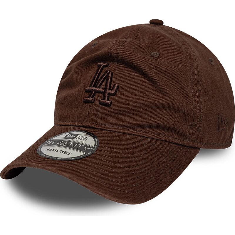 casquette-courbee-marron-ajustable-avec-logo-marron-9twenty-washed-midi-logo-los-angeles-dodgers-mlb-new-era