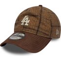 mutzen-gebogen-braun-verstellbares-band-9twenty-mix-check-der-los-angeles-dodgers-mlb-von-new-era