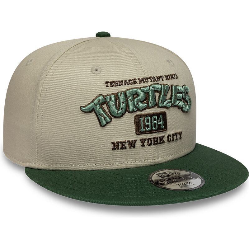 casquette-plate-verte-et-beige-snapback-pour-enfant-9fifty-tortues-ninja-new-era