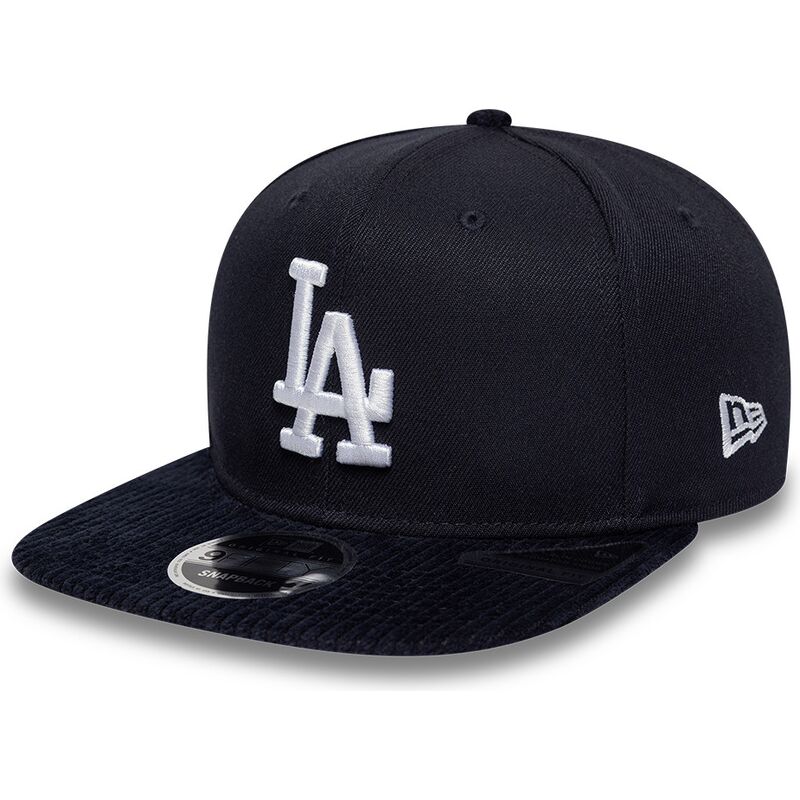 casquette-plate-bleue-marine-snapback-9fifty-cord-visor-los-angeles-dodgers-mlb-new-era