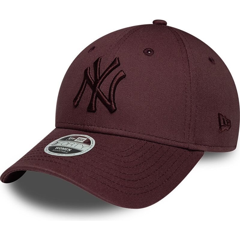 casquette-courbee-grenat-ajustable-pour-femme-avec-logo-grenat-9forty-league-essential-new-york-yankees-mlb-new-era