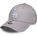 mutzen-gebogen-violett-verstellbares-band-9forty-league-essential-der-los-angeles-dodgers-mlb-von-new-era