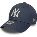 mutzen-gebogen-blau-verstellbares-band-fur-kinder-9forty-league-essential-der-new-york-yankees-mlb-von-new-era