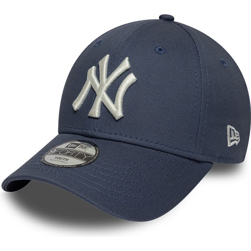 casquette-courbee-bleue-grise-ajustable-pour-enfant-9forty-league-essential-new-york-yankees-mlb-new-era