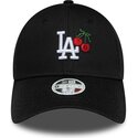 casquette-courbee-noire-ajustable-pour-femme-9forty-fruit-icon-cherry-los-angeles-dodgers-mlb-new-era