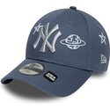 mutzen-gebogen-blau-verstellbares-band-fur-kinder-9forty-space-glow-in-the-dark-der-new-york-yankees-mlb-von-new-era