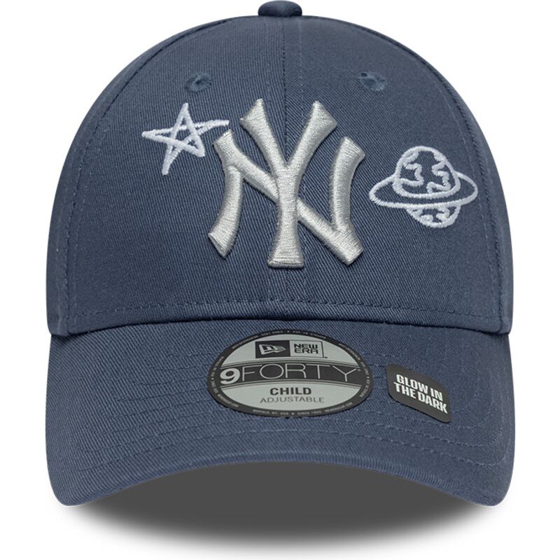 mutzen-gebogen-blau-verstellbares-band-fur-kinder-9forty-space-glow-in-the-dark-der-new-york-yankees-mlb-von-new-era