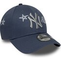mutzen-gebogen-blau-verstellbares-band-fur-kinder-9forty-space-glow-in-the-dark-der-new-york-yankees-mlb-von-new-era