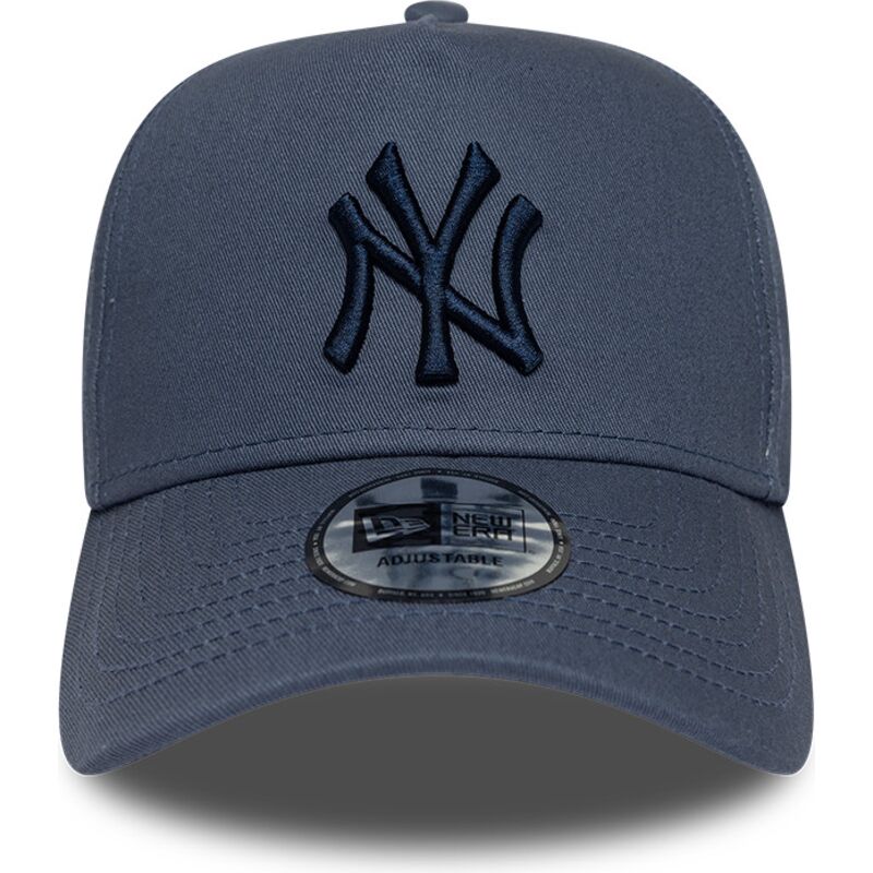 mutzen-gebogen-blau-snapback-9forty-e-frame-league-essential-der-new-york-yankees-mlb-von-new-era