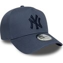 mutzen-gebogen-blau-snapback-9forty-e-frame-league-essential-der-new-york-yankees-mlb-von-new-era