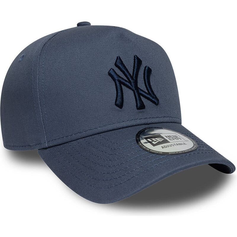 casquette-courbee-bleue-snapback-avec-logo-bleu-marine-e-frame-league-essential-new-york-yankees-mlb-new-era