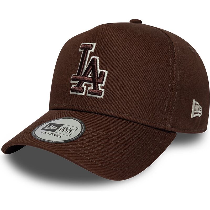 casquette-courbee-marron-snapback-avec-logo-marron-e-frame-team-outline-los-angeles-dodgers-mlb-new-era