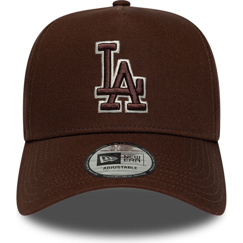 mutzen-gebogen-braun-snapback-9forty-e-frame-team-outline-der-los-angeles-dodgers-mlb-von-new-era