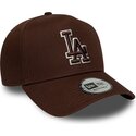 casquette-courbee-marron-snapback-avec-logo-marron-e-frame-team-outline-los-angeles-dodgers-mlb-new-era