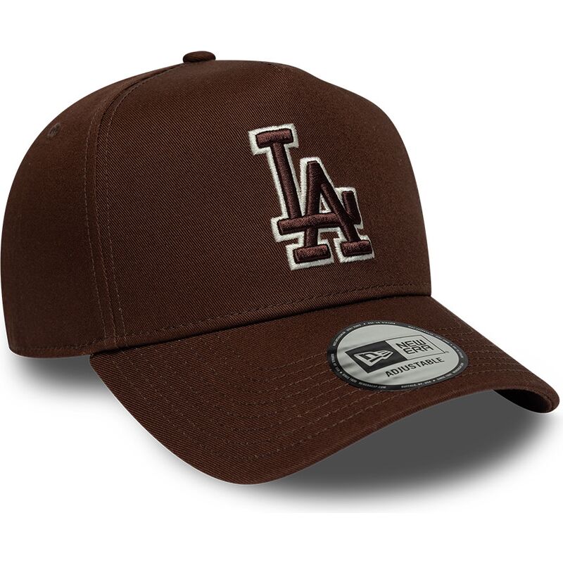 mutzen-gebogen-braun-snapback-9forty-e-frame-team-outline-der-los-angeles-dodgers-mlb-von-new-era