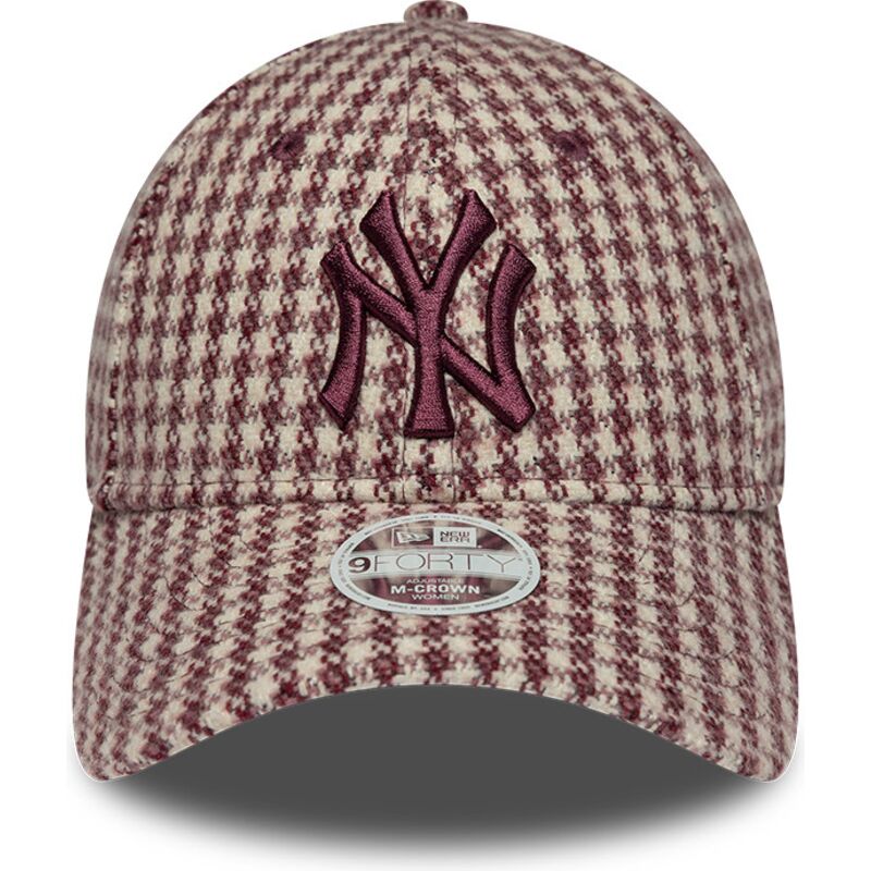 mutzen-gebogen-rot-verstellbares-band-9forty-m-crown-houndstooth-der-new-york-yankees-mlb-von-new-era mutzen-gebogen-rot-verstellbares-band-9forty-m-crown-houndstooth-der-new-york-yankees-mlb-von-new-era