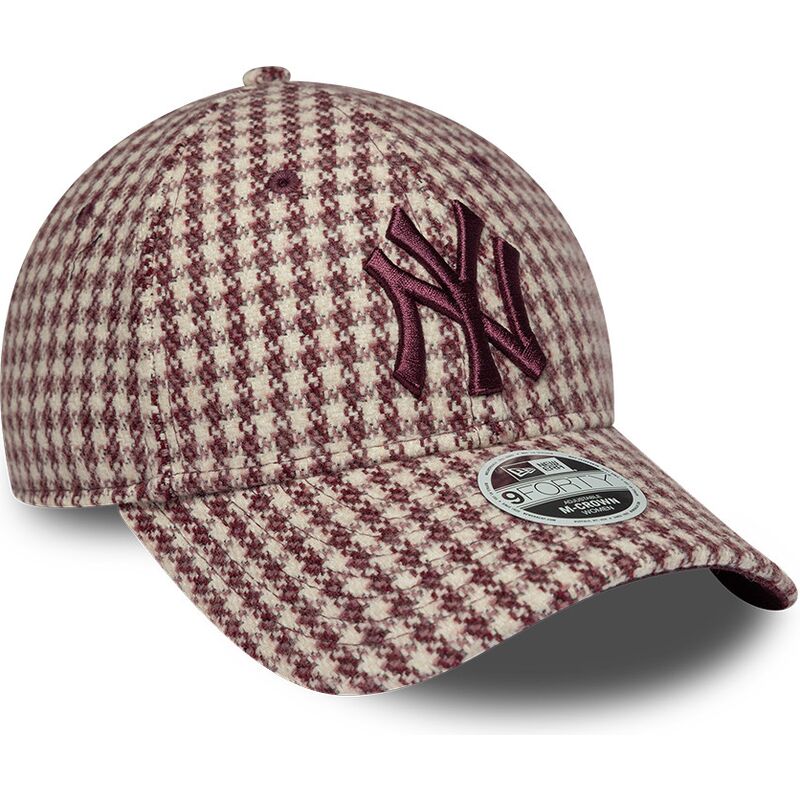 mutzen-gebogen-rot-verstellbares-band-9forty-m-crown-houndstooth-der-new-york-yankees-mlb-von-new-era mutzen-gebogen-rot-verstellbares-band-9forty-m-crown-houndstooth-der-new-york-yankees-mlb-von-new-era