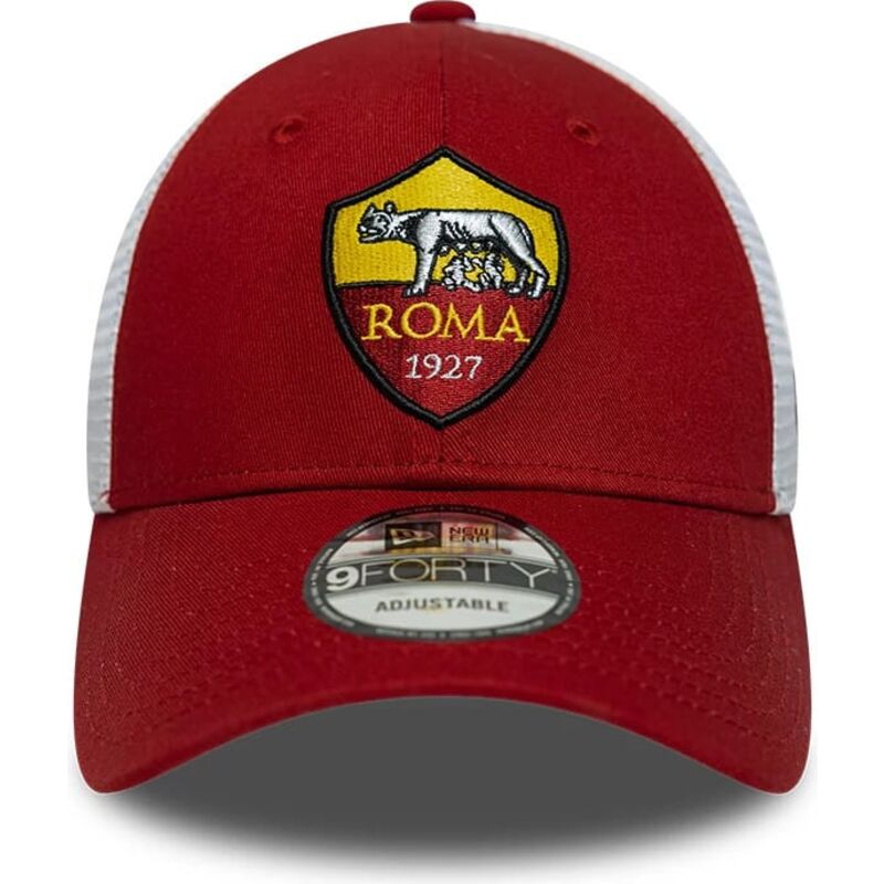 casquette-trucker-rouge-et-blanche-ajustable-9forty-league-associazione-sportiva-roma-serie-a-new-era