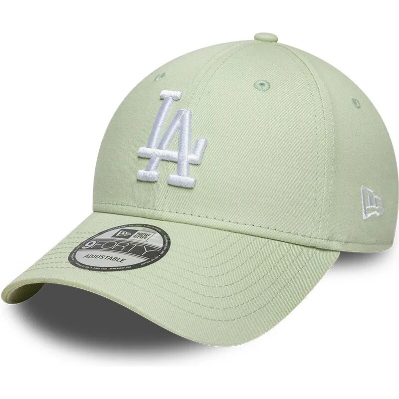 casquette-courbee-verte-claire-ajustable-9forty-league-ess-9forty-league-essential-los-angeles-dodgers-mlb-new-era
