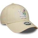 mutzen-gebogen-beige-verstellbares-band-9forty-flower-icon-der-los-angeles-dodgers-mlb-von-new-era