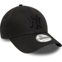 schwarze-verstellbare-curved-cap-mit-schwarzem-logo-9forty-league-essential-der-new-york-yankees-mlb-von-new-era