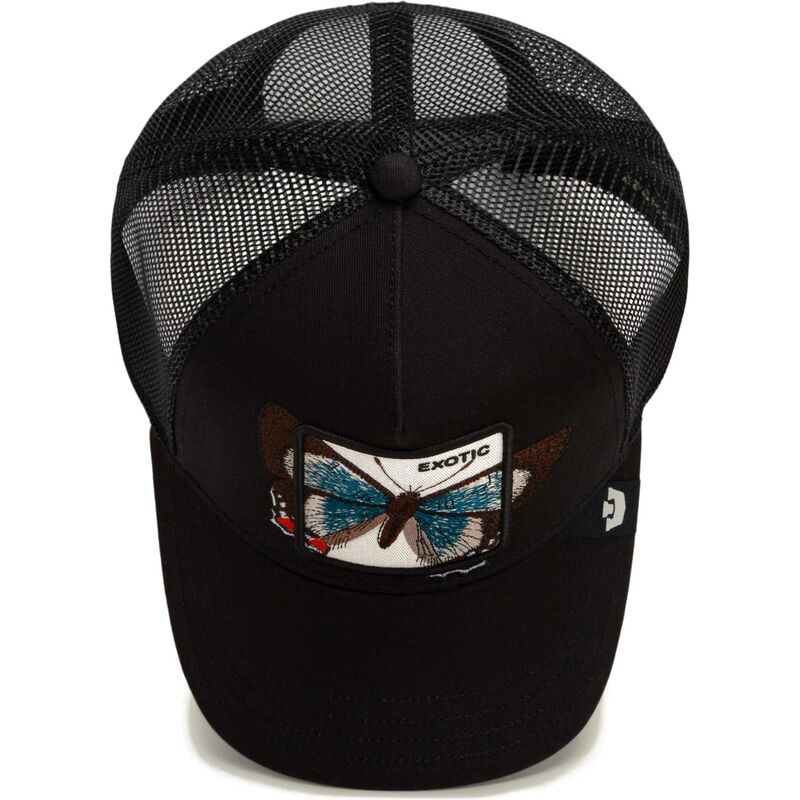 casquette-trucker-noire-papillon-over-the-line-butterfly-out-of-bounds-exotic-the-farm-goorin-bros