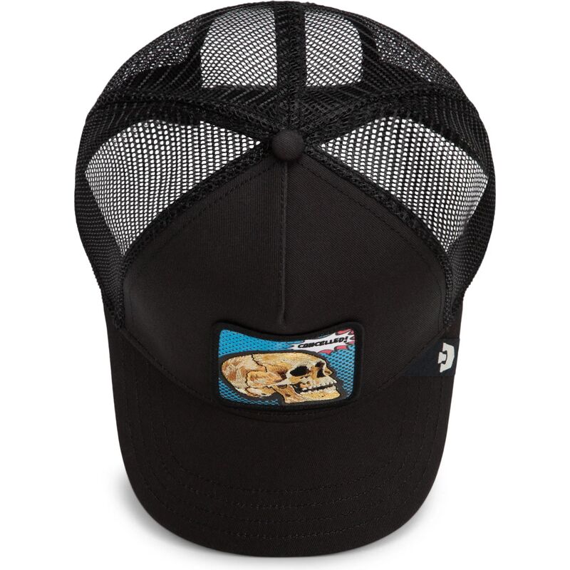 mutzen-gebogen-schwarz-snapback-cancelled-skull-pop-art-strikes-back-the-farm-goorin-bros