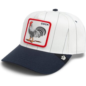 Casquette courbée grise et bleue marine snapback coq Pinstripe Rooster Cock Playmakers The Farm Goorin Bros.