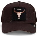 mutzen-gebogen-braun-snapback-skull-badlands-dead-the-farm-goorin-bros