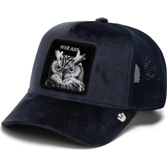 Mützen gebogen marineblau snapback Velour Wise Ass The Farm Goorin Bros.