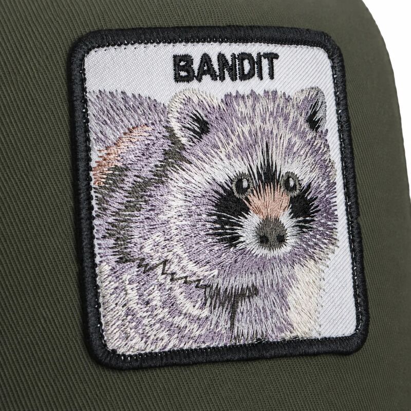 casquette-trucker-verte-et-noire-raton-laveur-bandit-original-recipe-the-farm-goorin-bros