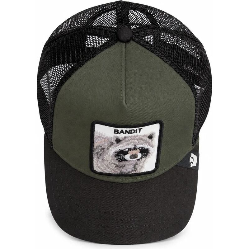 casquette-trucker-verte-et-noire-raton-laveur-bandit-original-recipe-the-farm-goorin-bros