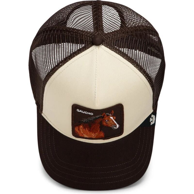 casquette-trucker-marron-et-beige-cheval-gaucho-original-recipe-the-farm-goorin-bros
