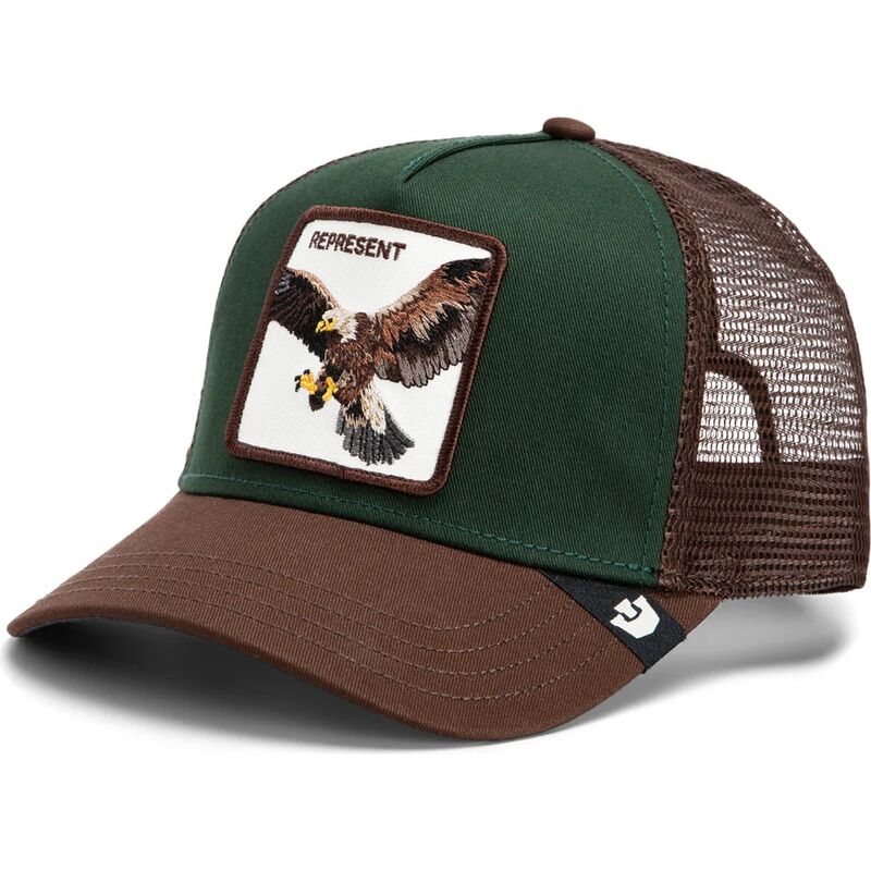 casquette-trucker-verte-et-marron-aigle-represent-eagle-original-recipe-the-farm-goorin-bros