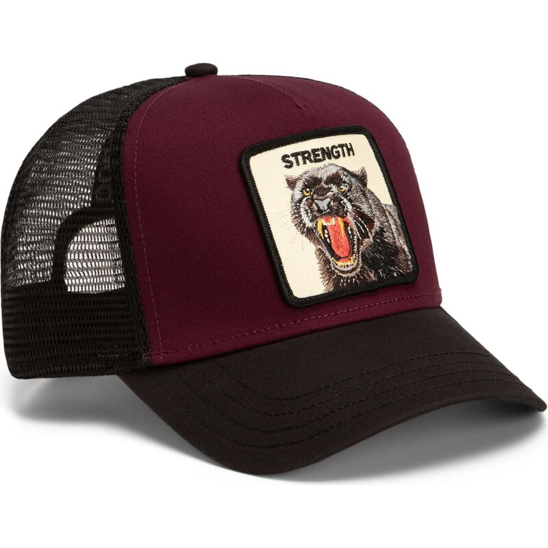 mutzen-gebogen-rot-snapback-strength-panther-original-recipe-the-farm-goorin-bros